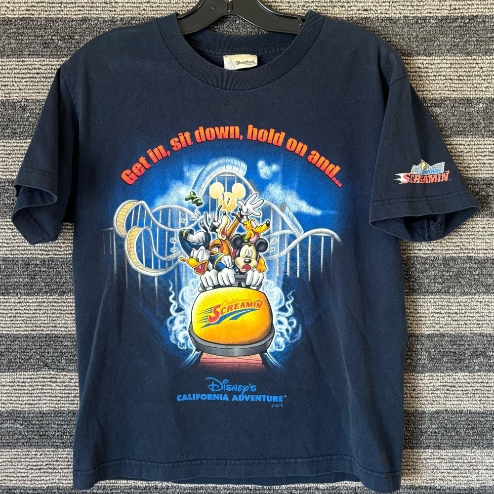 Vintage Y2K Disneyland California Screamin’ Roller Coaster Ride T-Shirt Large